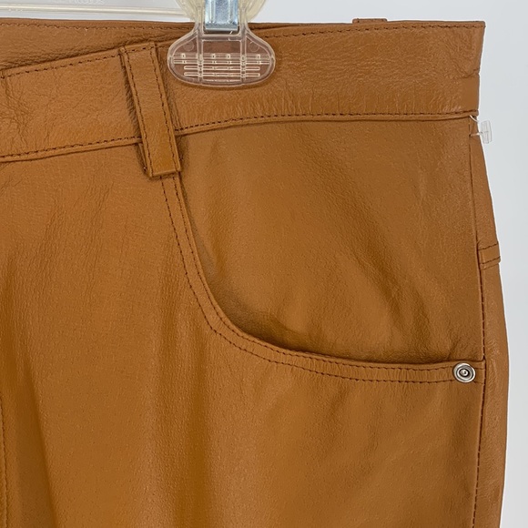 NWT Newport News Styleworks•Carmel Color Lined Leather Pants Sz18 - Picture 5 of 15